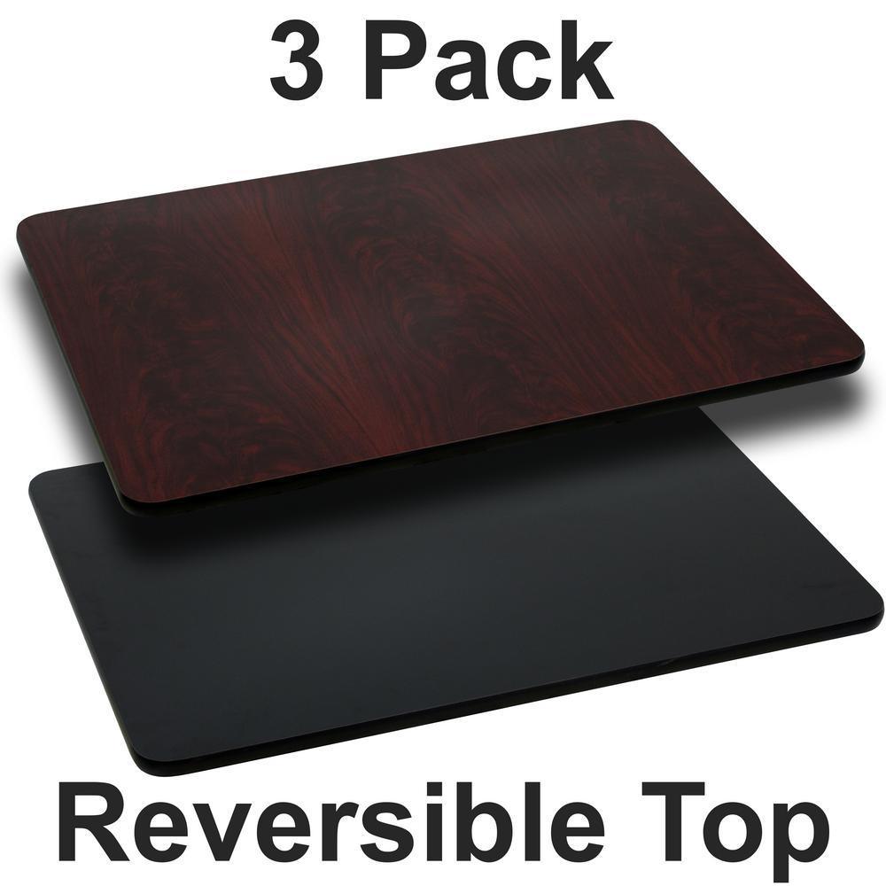 Black/Mahogany Table Top (Set of 3)