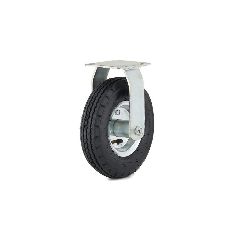 8 in. black Fixed plate Caster, 176.4 lb. Load Rating