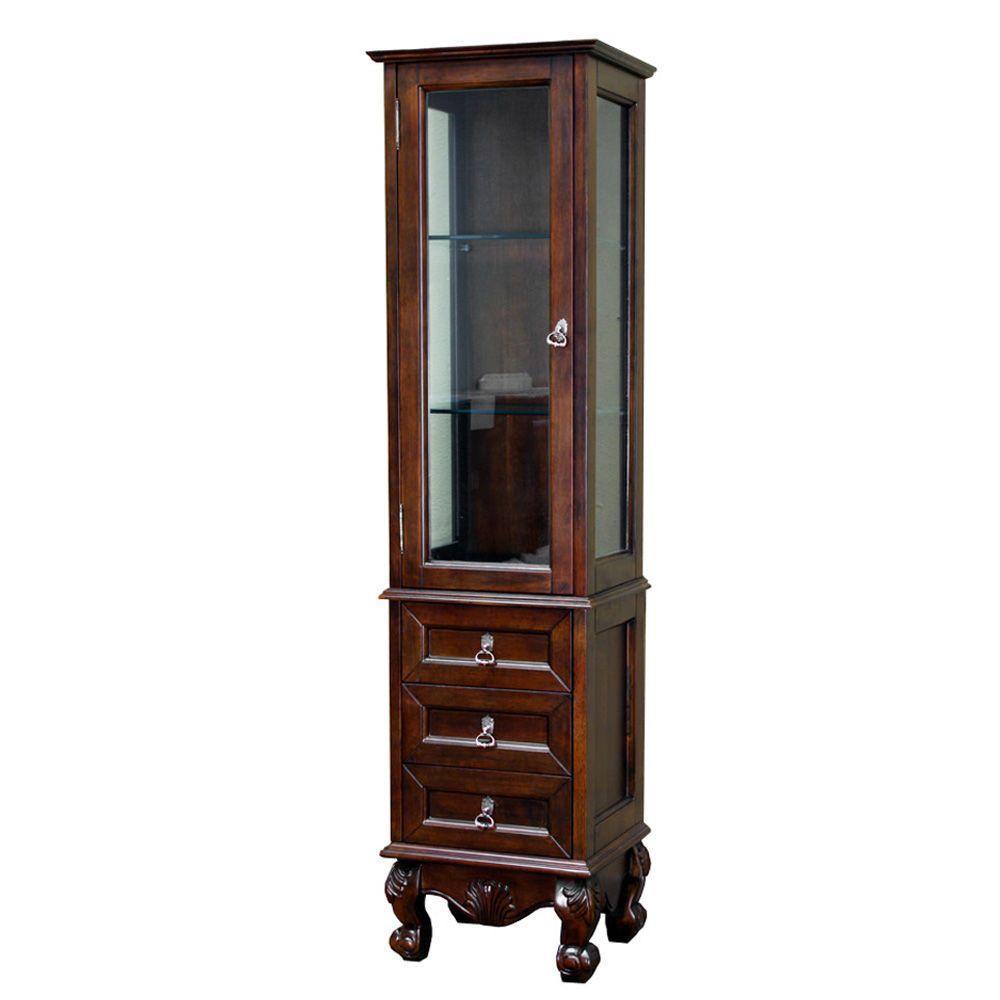 Bevington 18 in. W x 67 in. H x 14 in. D Bathroom Linen Storage Cabinet in Walnut