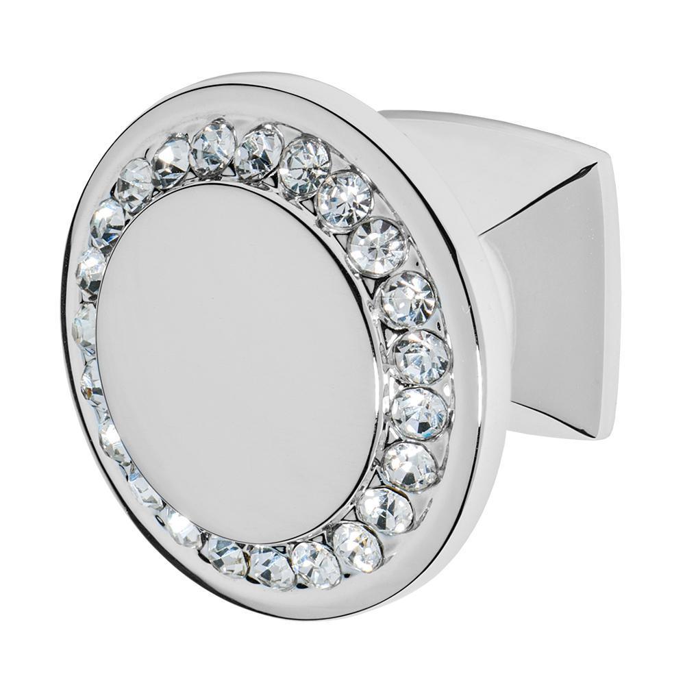 Isabel 1-1/4 in. Chrome with Clear Crystal Cabinet Knob