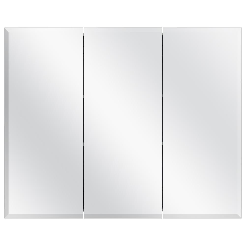 36-3/8 in. W x 30-3/16 in. H Frameless Surface-Mount Tri-View Bathroom Medicine Cabinet