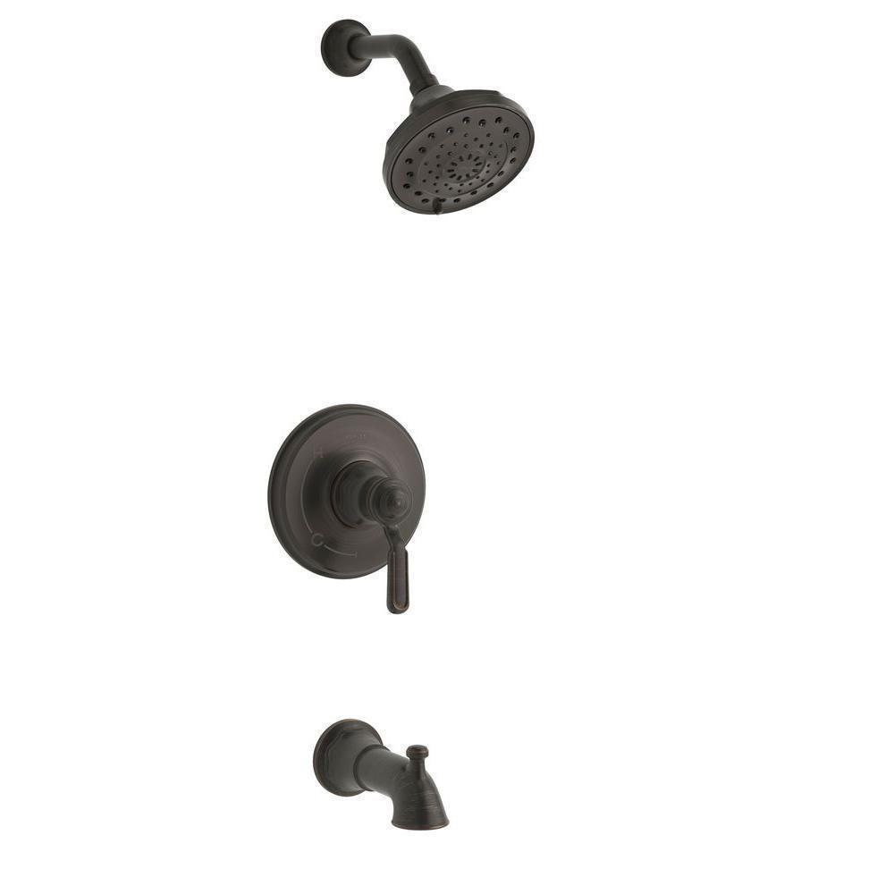 Worth 1-Handle 3-Spray Tub and Shower Faucet in Oil-Rubbed Bronze (Valve Included)