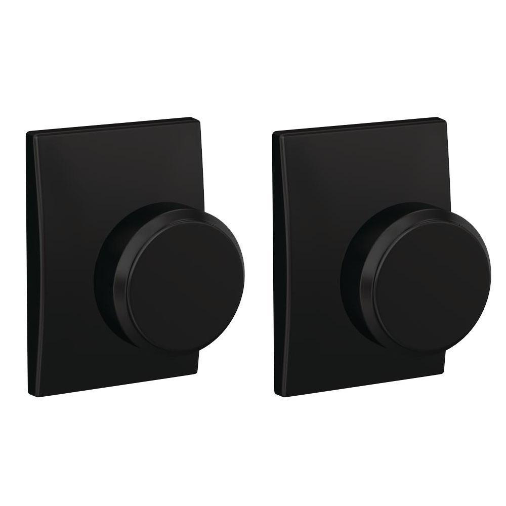 Custom Bowery Matte Black Century Trim Dummy Door Knob (2-pack)