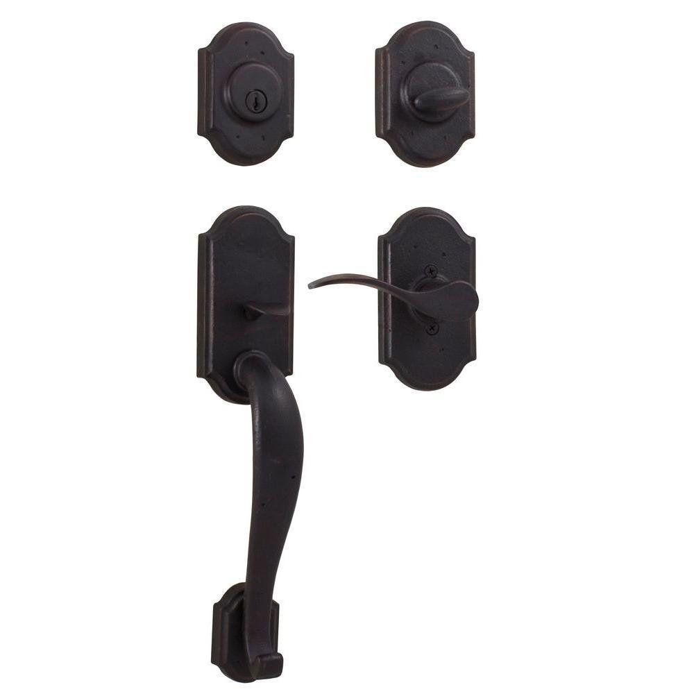 Molten Bronze Single Cylinder Oil-Rubbed Bronze Right-Hand Castletown Door Handleset with Carlow Lever