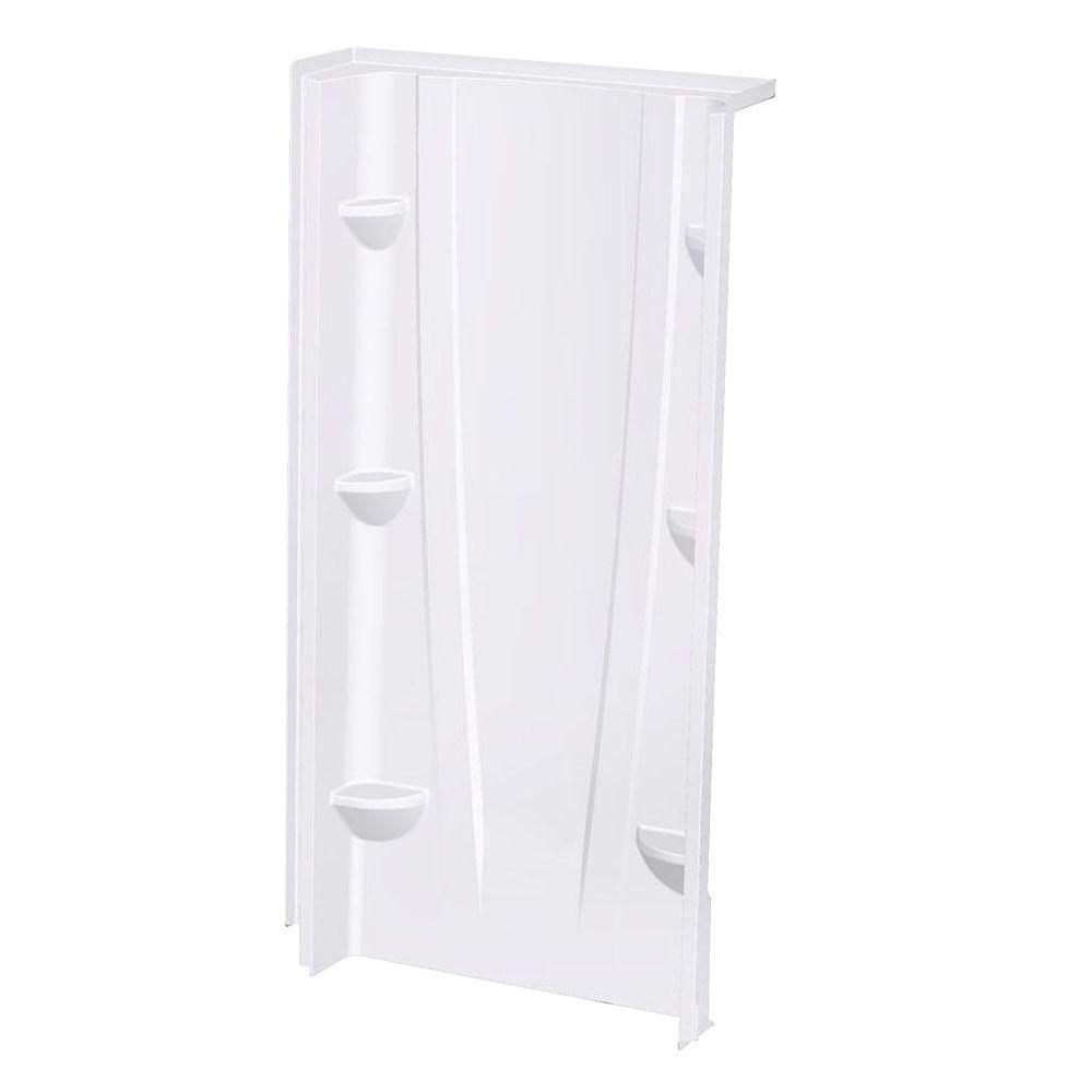 A2 8 in. x 36 in. x 74 in. 1-piece Direct-to-Stud Shower Wall Panel in White
