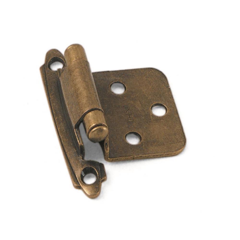 No Inset Antique Brass Self-Closing Hinge (1-Pair)