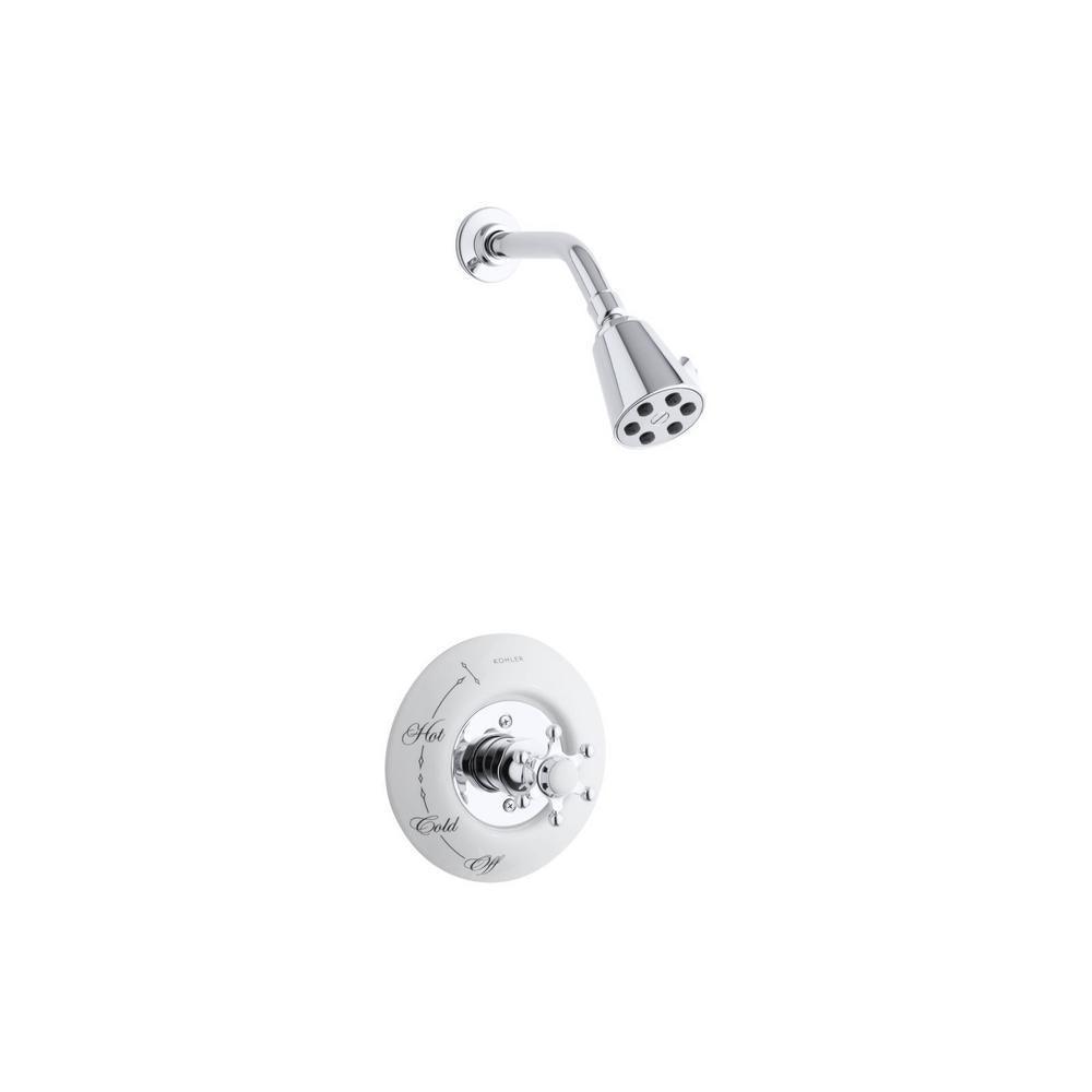 Antique 1-Spray 3.8 in. Single Wall Mount Fixed Shower Head in Polished Chrome