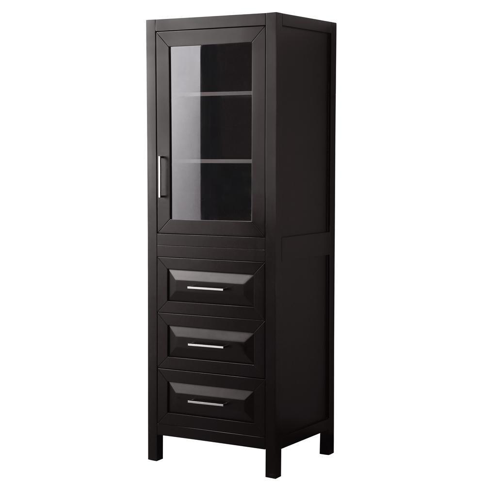 Daria 24 in. W x 71-1/4 in. H x 20 in. D Bathroom Linen Storage Tower Cabinet in Dark Espresso