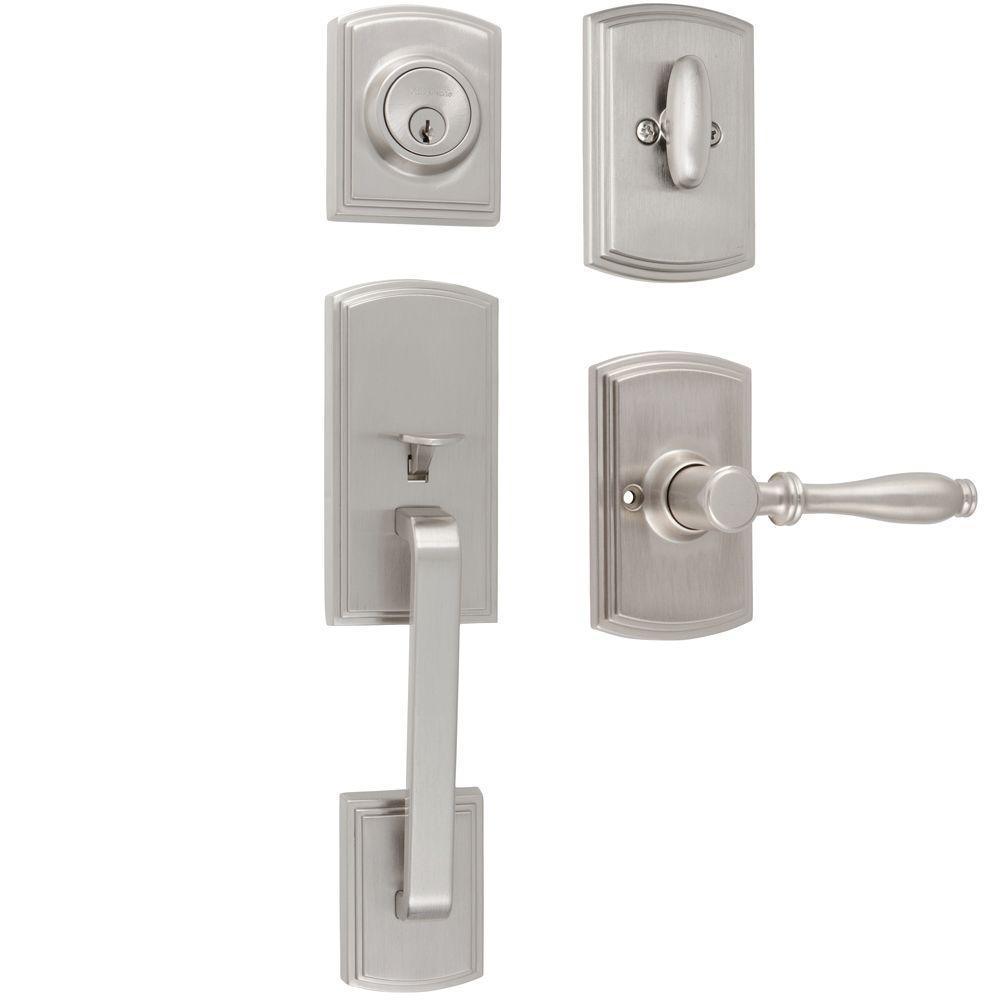 Italian Collection Visconti Dummy Satin Nickel Door Handleset with Sorado Interior