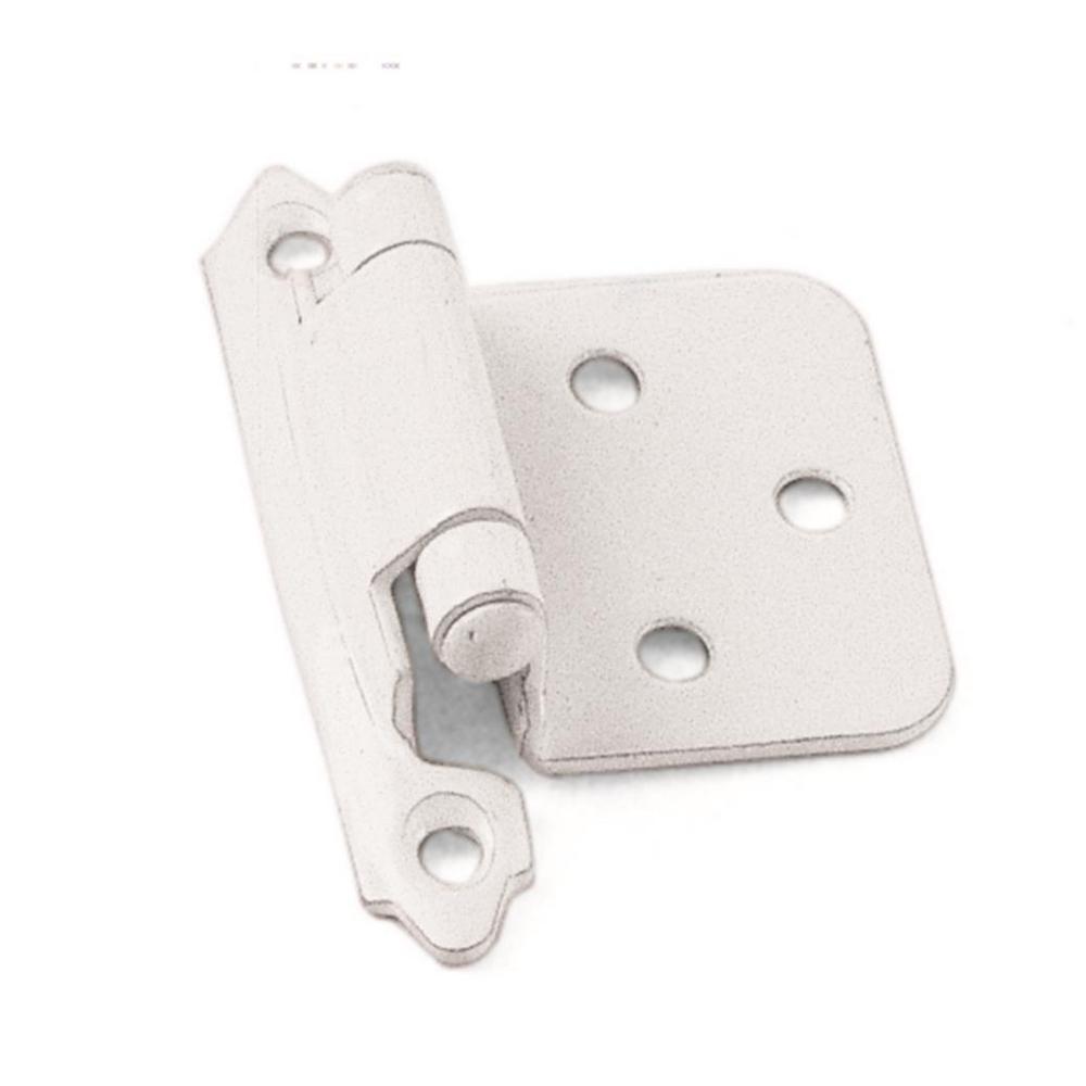 White Self-Closing Overlay Cabinet Hinge (1-Pair)