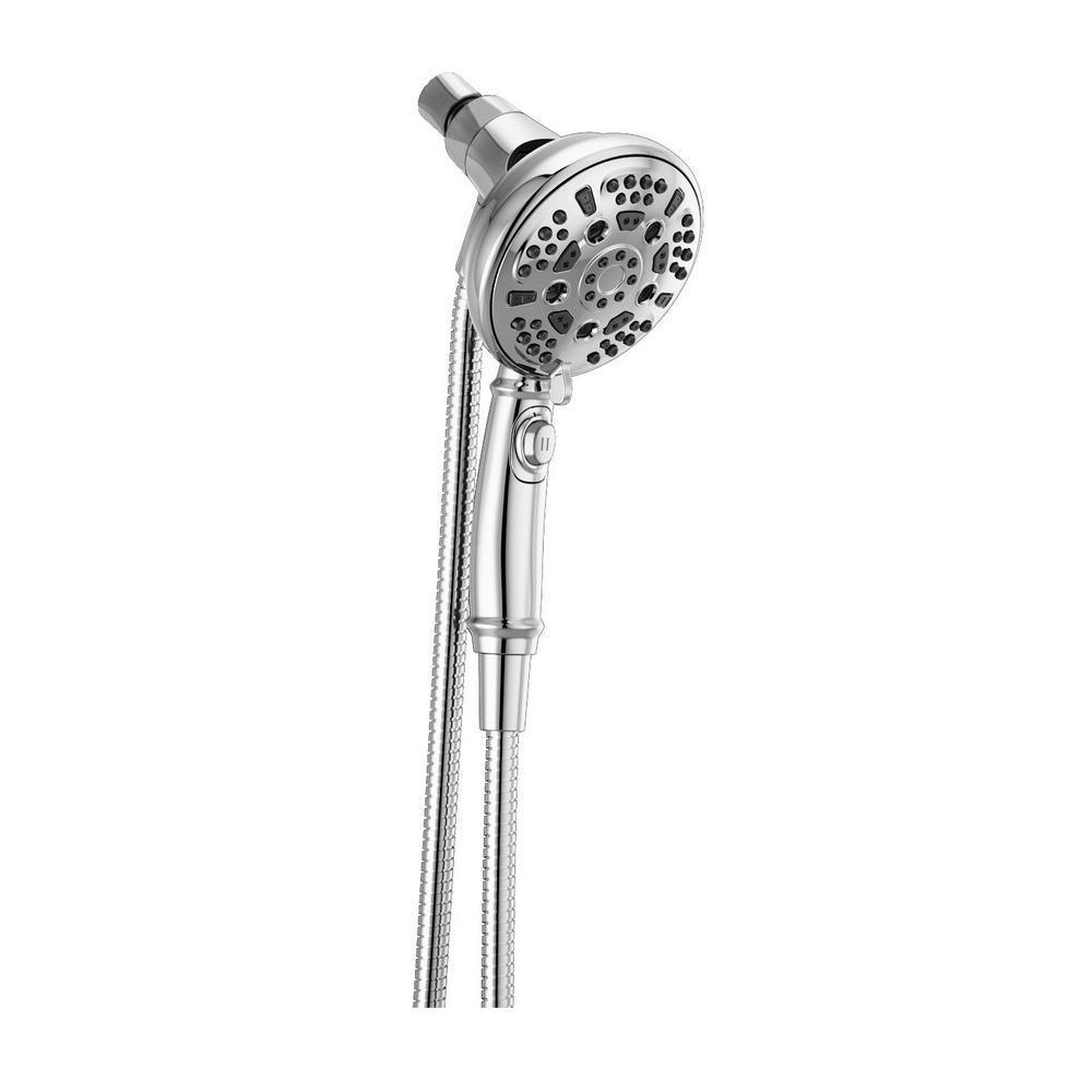 SureDock 7-Spray 5 in. Single Wall Mount Handheld H2Okinetic Shower Head in Chrome