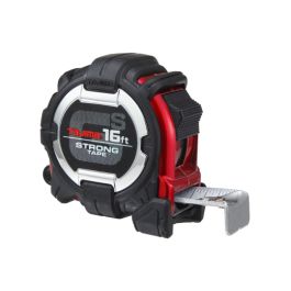 Tajima Tool GS-Lock Tape Measure with Compatible Clip, Steel Blade, Strong Tape & Hook, 16 ft. x 1 in. GS-C16BW