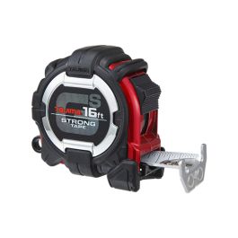 Tajima Tool GS-Lock Tape Measure with Compatible Clip, Steel Blade, Strong Tape & Horned Magnetic Hook, 16 ft. x 1 in. GS-MC16BW