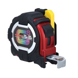 Tajima Tool GS-Lock Tape Measure with Safety Belt Holder, Steel Blade, Strong Tape & Hook, 25 ft./7.5m x 1.1 in. GSSF-25/7.5MBW
