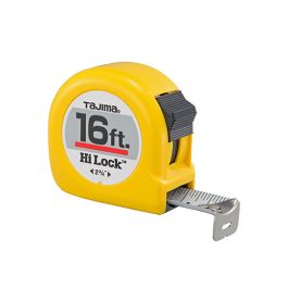 Tajima Tool Hi-Lock Tape Measure, Steel Blade, 16 ft. x 1 in. HL-16BW