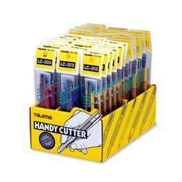 Tajima Tool Precision Craft Cutter Knife Display Set, Slide Blade Lock, 3x Endura-Blade, 60-Piece, 3-Color LC303-D60