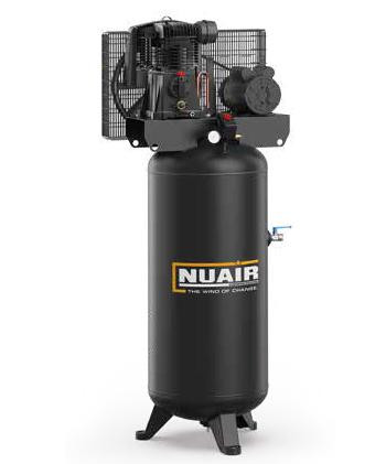 NUAIR LUBRICATED PORTABLE BELT DRIVEN PISTON COMPRESSOR 60 GALLON 230VOLT-1 PHASE TANK PROFESSIONAL VERTICAL 4HP MODEL:MK113-60G V 4HP 1PH