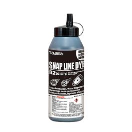 Tajima Tool Snap Line Dye, Permanent Marking Chalk with Easy-Fill Nozzle, 907g/32 oz, Black PLC3-BK900