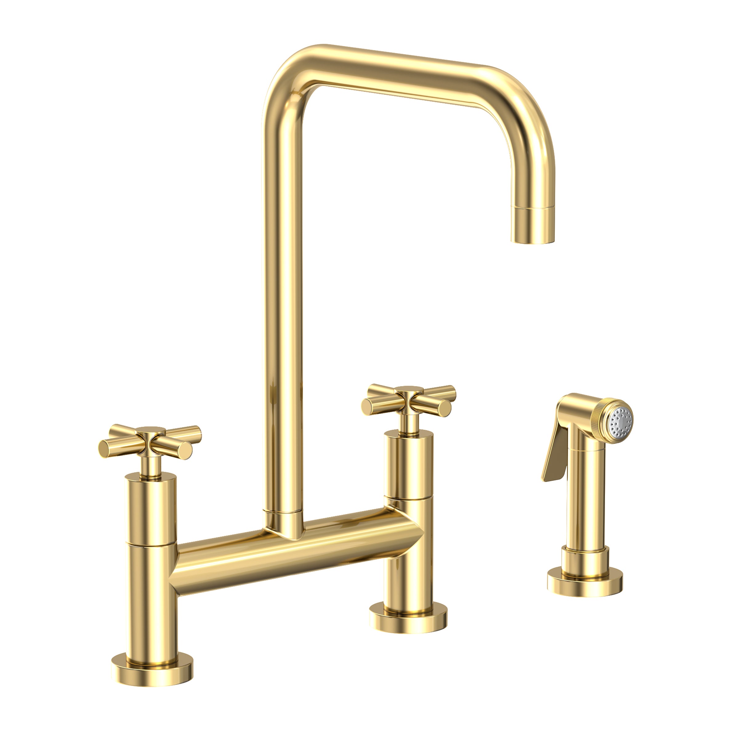 Newport Brass 1400-5412 East Square Kitchen Bridge Faucet With Side Spray