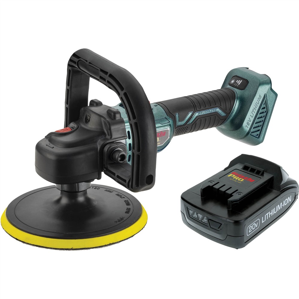 Grizzly PRO T33306X - 7" 3-Speed 20V Rotary Sander/Polisher with Li-Ion Battery (Charger Not Included)