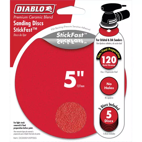 Diablo T33507 - 5" 120 Grit (Fine) ROS StickFast Discs 5 Pk - Image 2