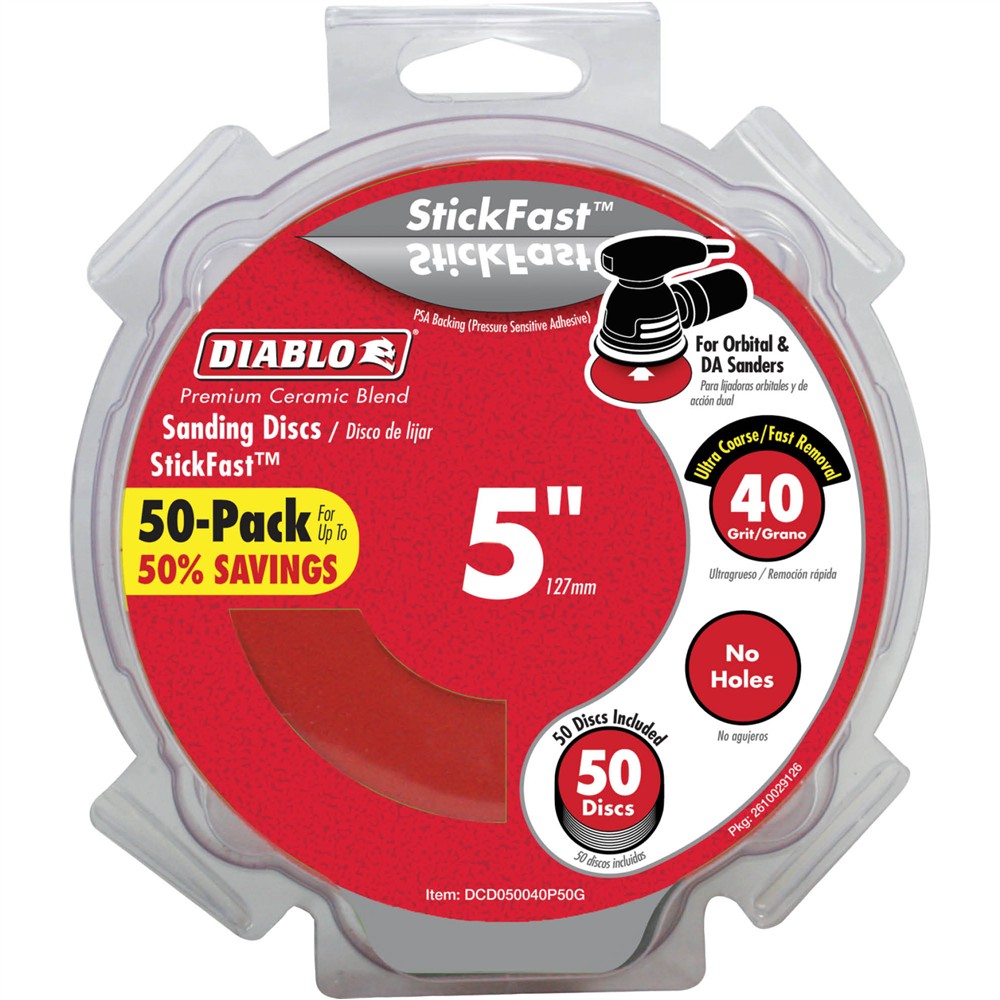 Diablo T33530 - 5" 40 Grit (Ultra Coarse) ROS StickFast™ Discs 50 Pk