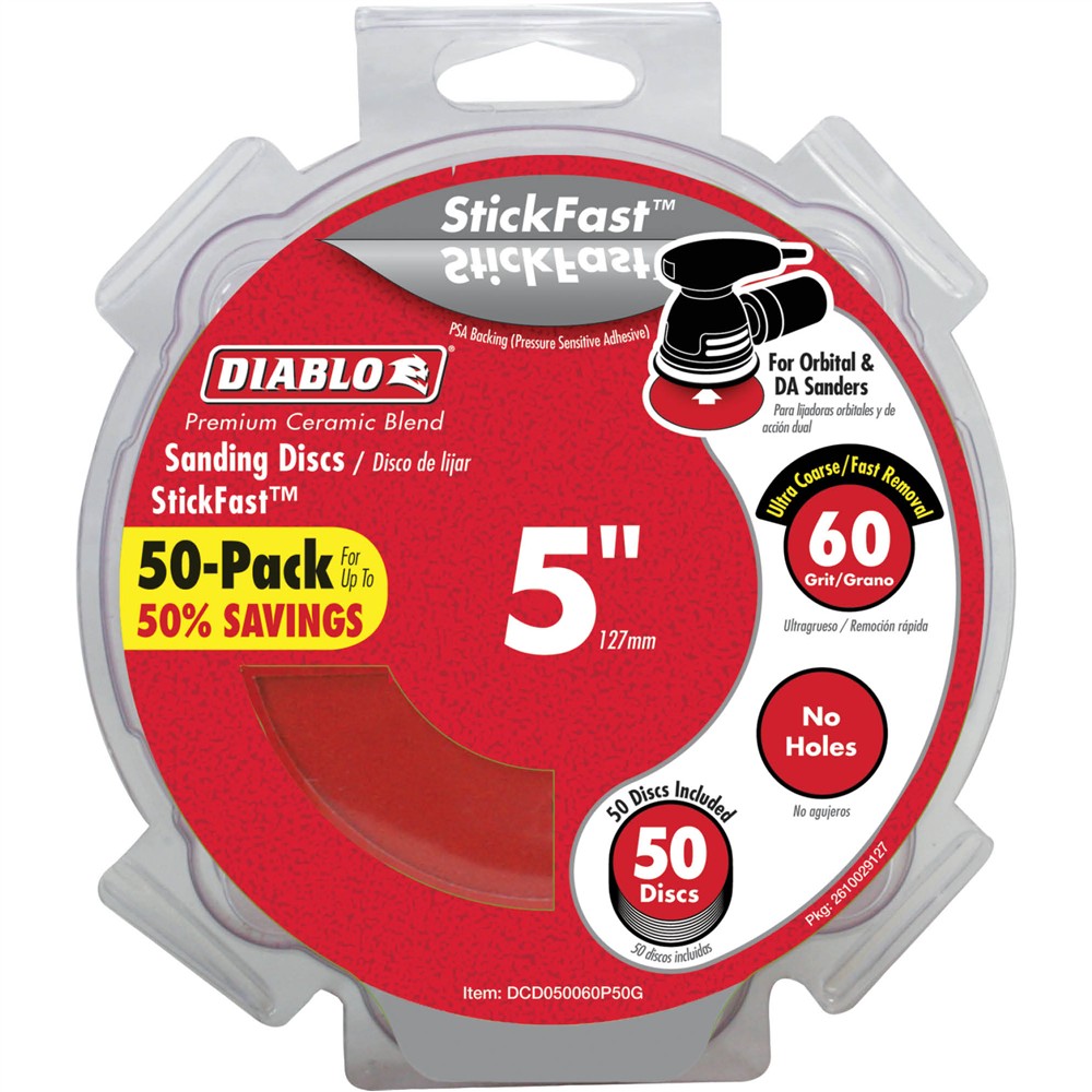 Diablo T33531 - 5" 60 Grit (Ultra Coarse) ROS StickFast™ Discs 50 Pk