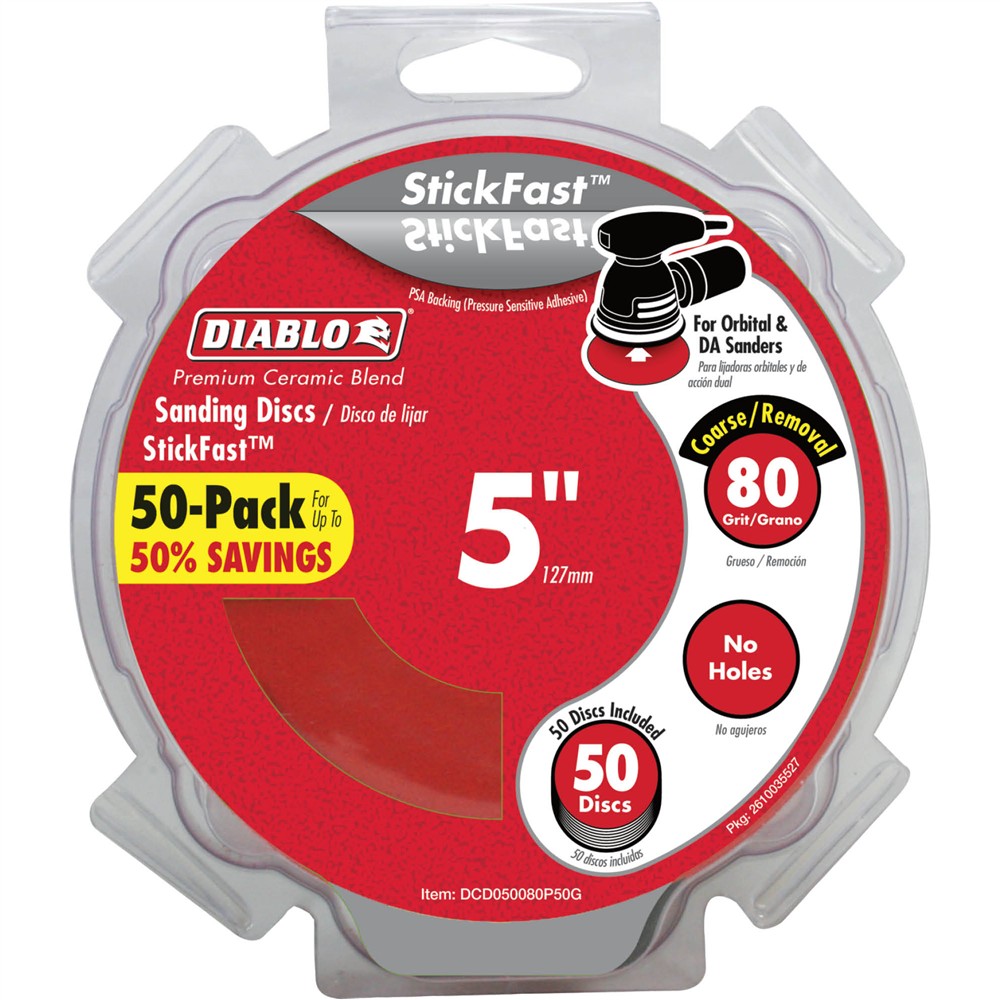 Diablo T33532 - 5" 80 Grit (Coarse) ROS StickFast™ Discs 50 Pk
