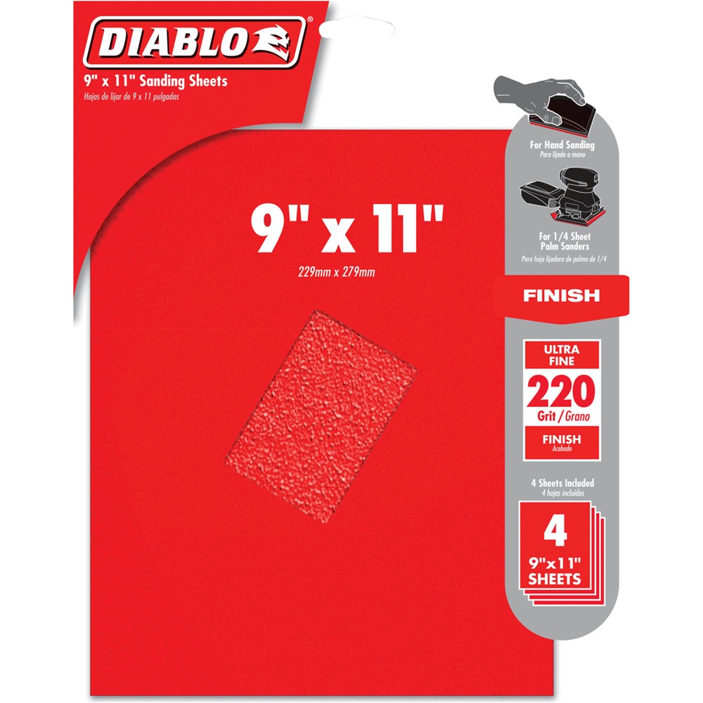 Diablo T33570 - 9" x 11" 150-Grit (Fine) Sanding Sheet 4 Pk