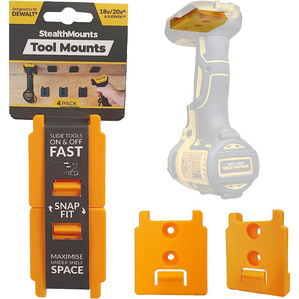 StealthMounts T33660 - Tool Mount for DeWalt 20V XR - 4-Pk. (Yellow)