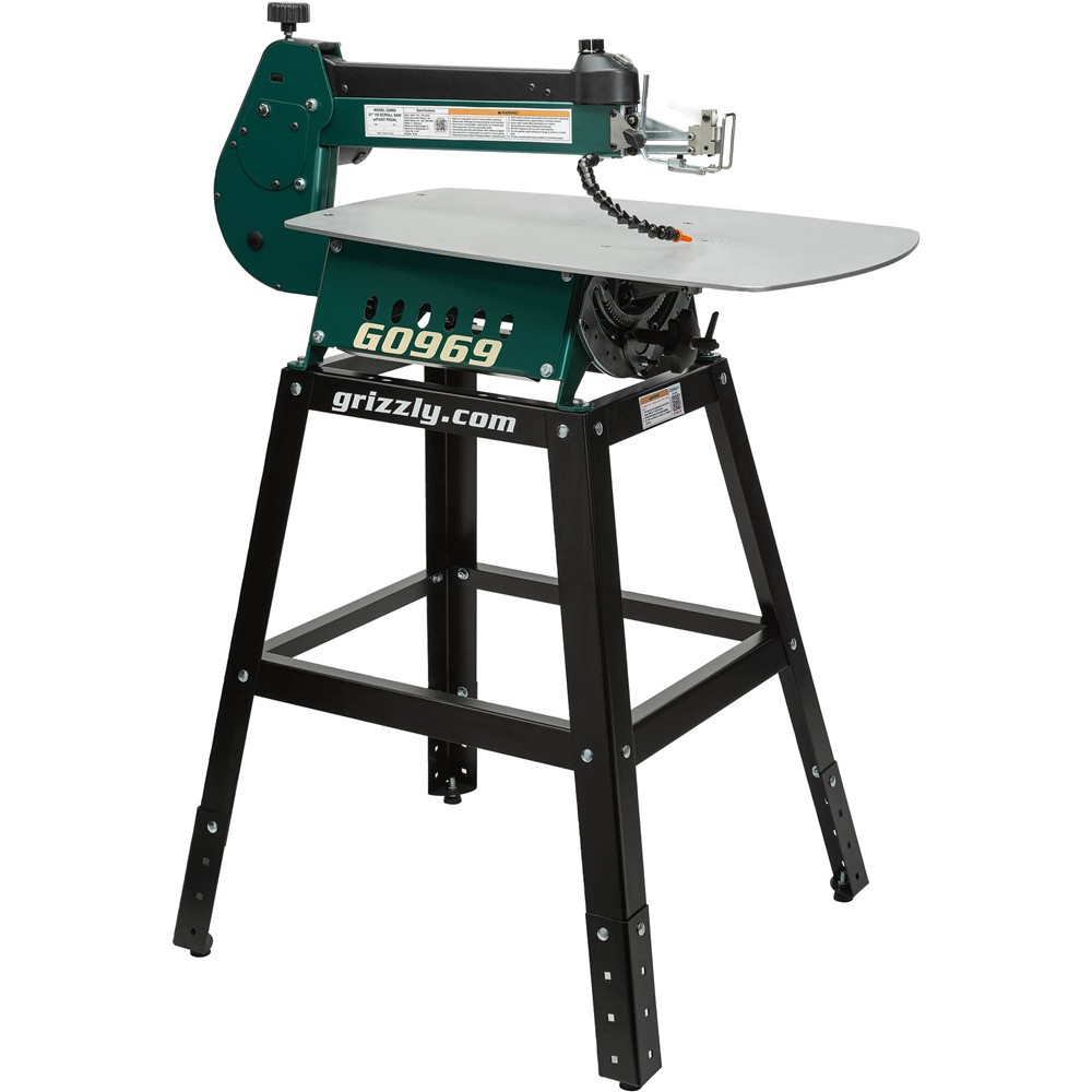 Grizzly T33906 - 21" Variable-Speed Scroll Saw with Foot Pedal and Stand