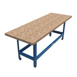 Kreg Universal Bench with 24 x 68 in. Hardwood Top with Dog Holes UBENCH-6824-DH