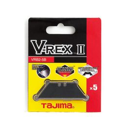 Tajima Tool V-REX II Premium Tempered Steel Utility Knife Blades, 5-Blade pack VRB2-5B